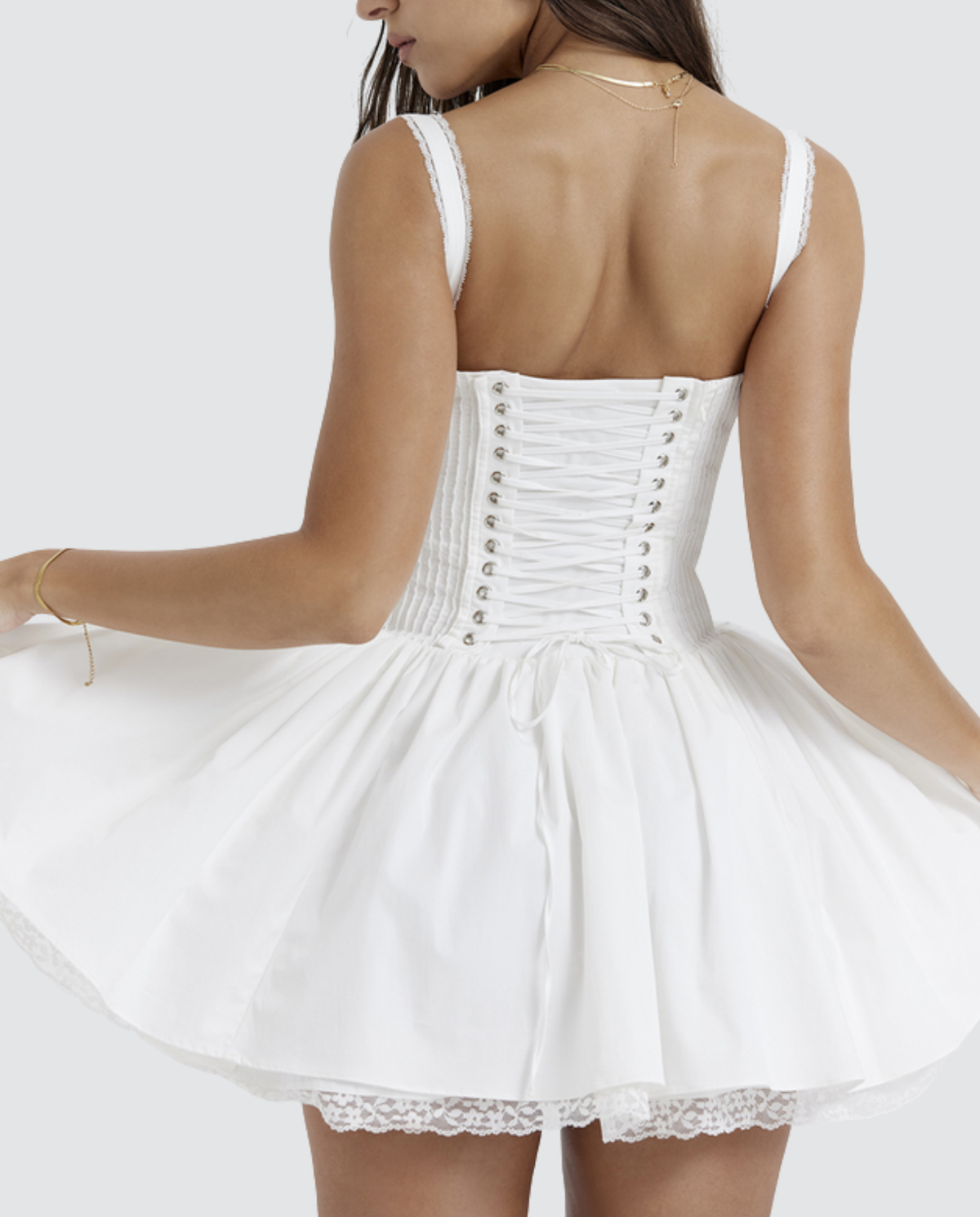 Savannah | Corset Mini Dress With Lace-Up Back