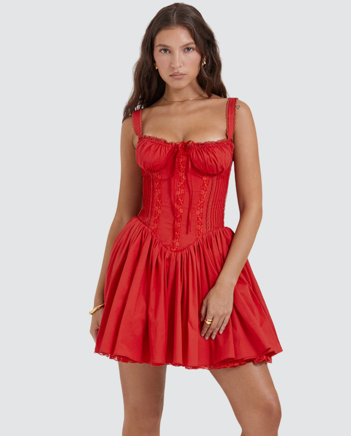 Savannah | Corset Mini Dress With Lace-Up Back