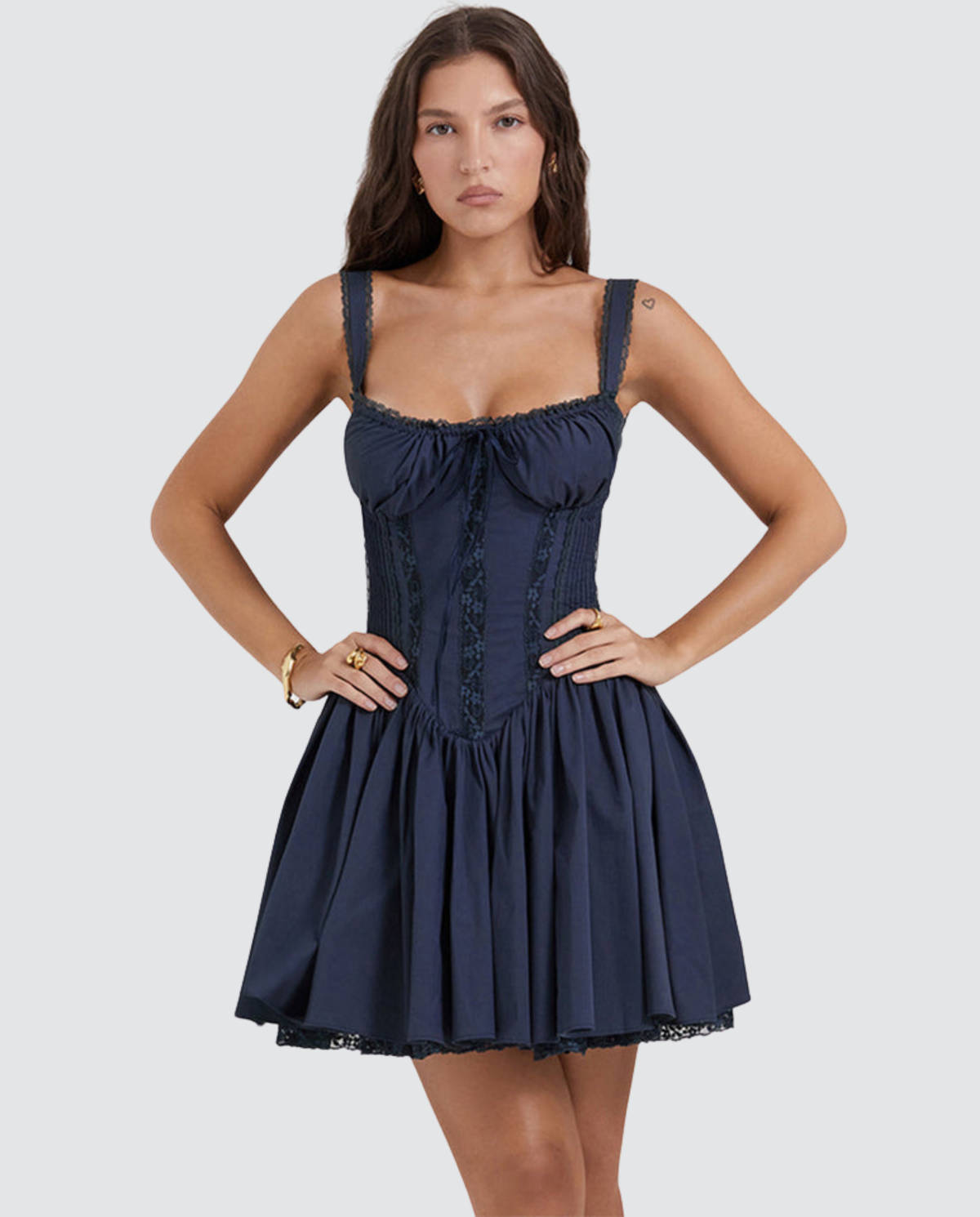 Savannah | Corset Mini Dress With Lace-Up Back