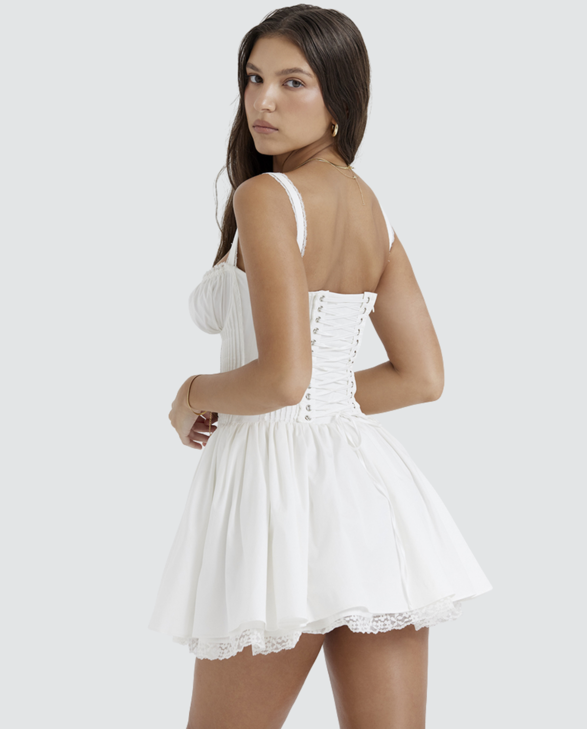 Savannah | Corset Mini Dress With Lace-Up Back