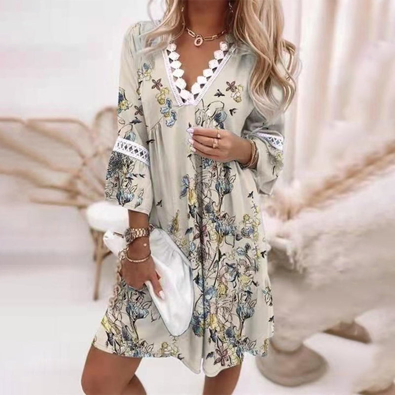 Alena | Boho Printed Mini Dress