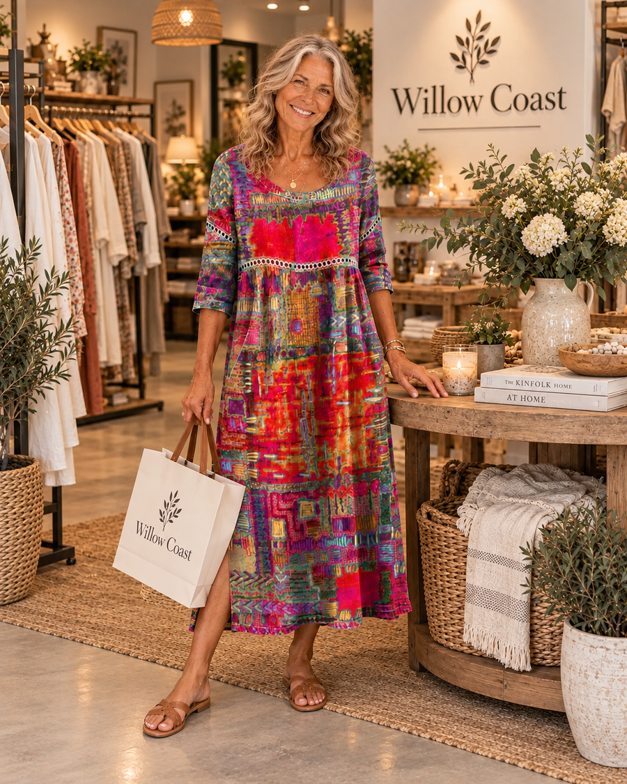 Manuela | Dress with Ethnic Patchwork