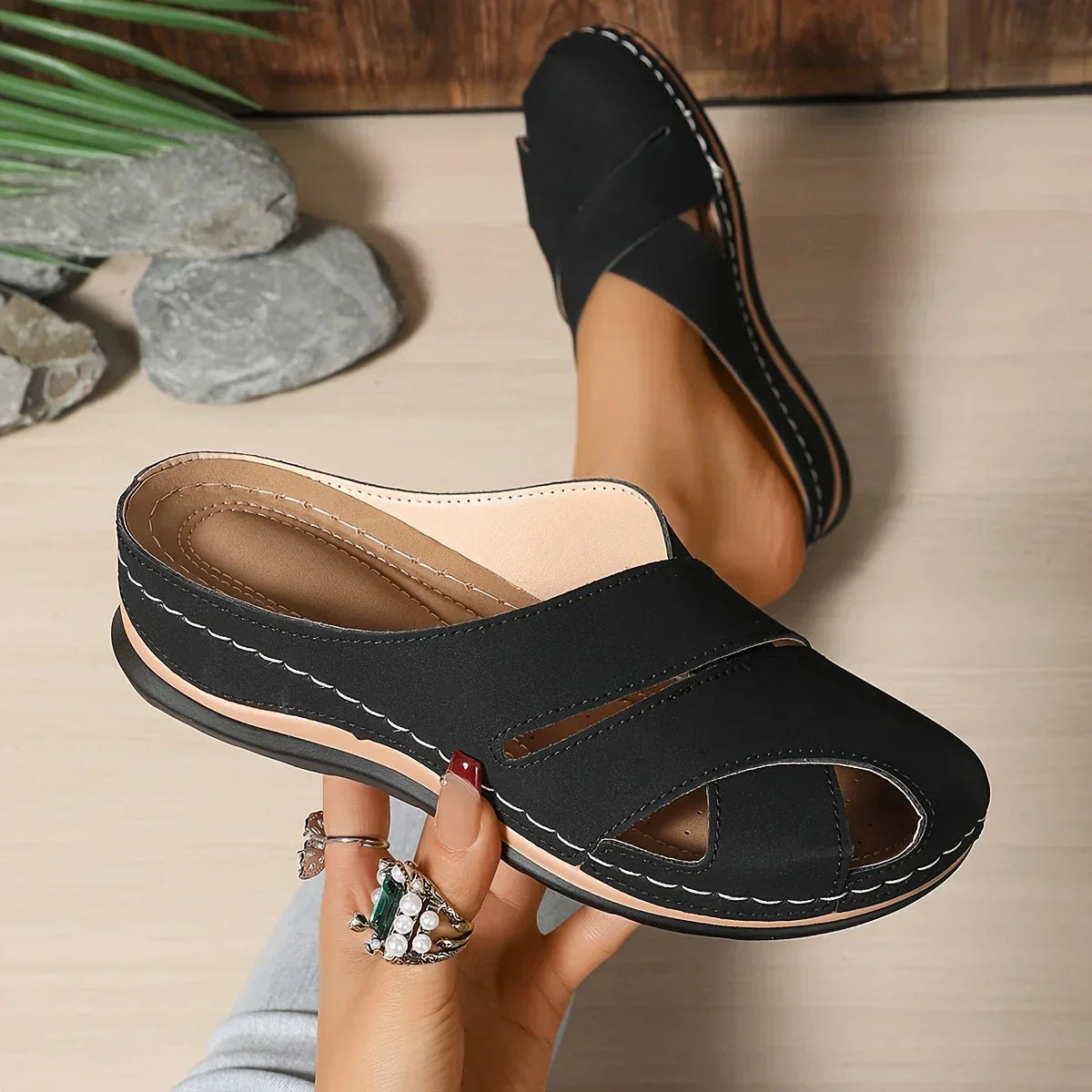 Ella™ | Stylish Round Toe Platform Wedge Sandals