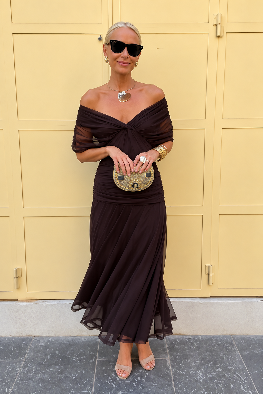 MIKAELA | Off Shoulder Maxi Dress