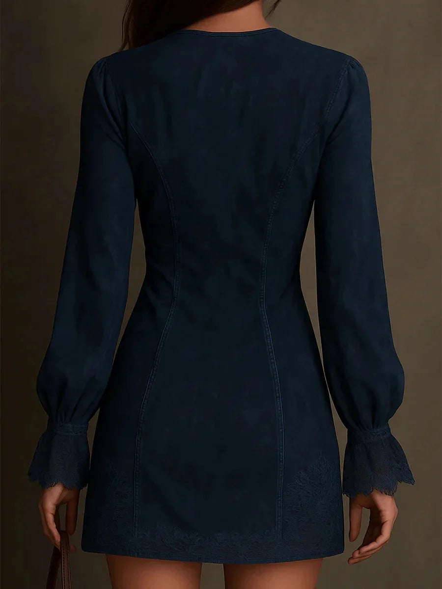 Eloise | Women's Lace Long Sleeve Mini Dress