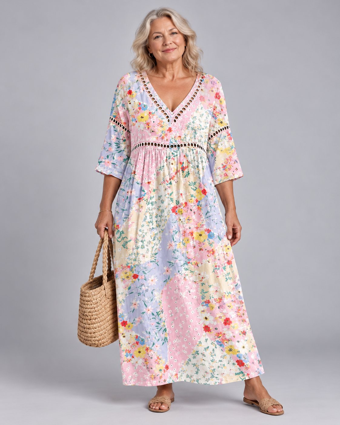 Jolie - Soft Floral Midi Dress