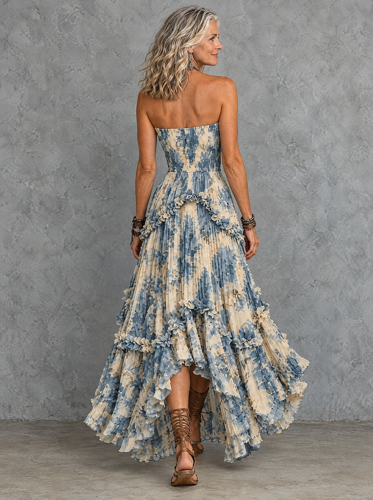 Rosalind | Strapless 3D Floral Maxi