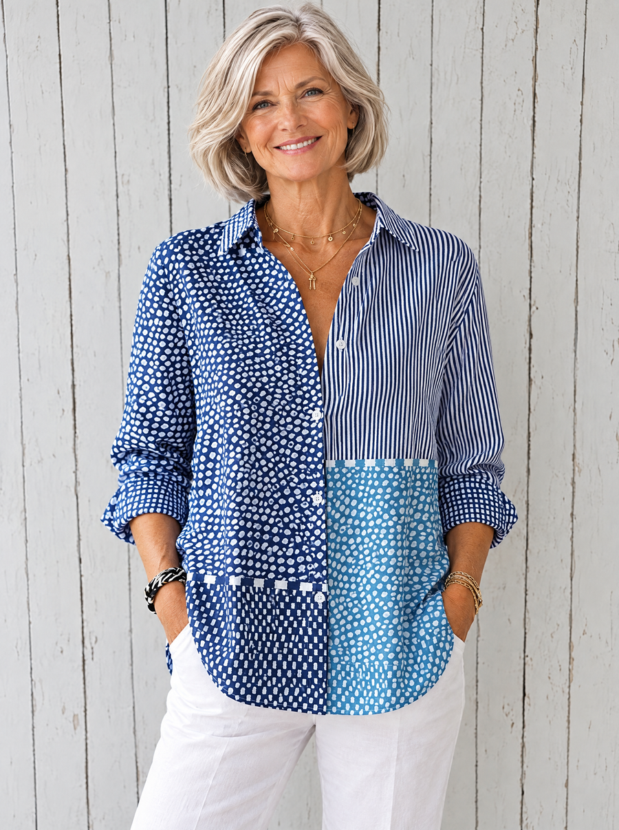 Fiora™ | Ocean Patchwork Blouse