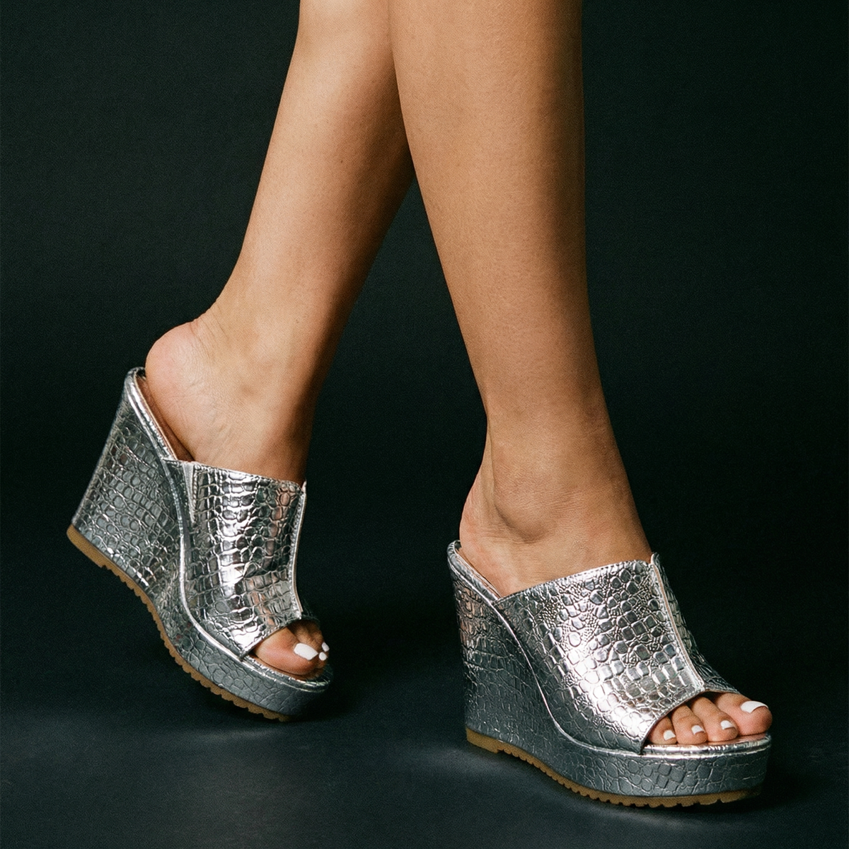Nicolette | Women's Gold Platform Wedge Sandals