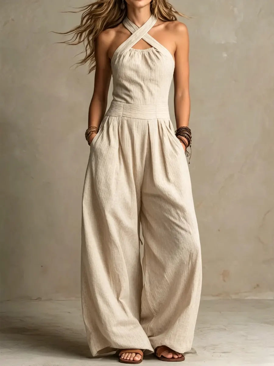 Mariana | Elegant jumpsuit with cross neckline