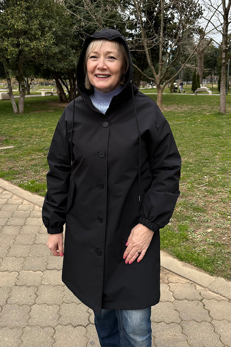 Rachel™ Water-Resistant Oversized Hooded Windbreaker