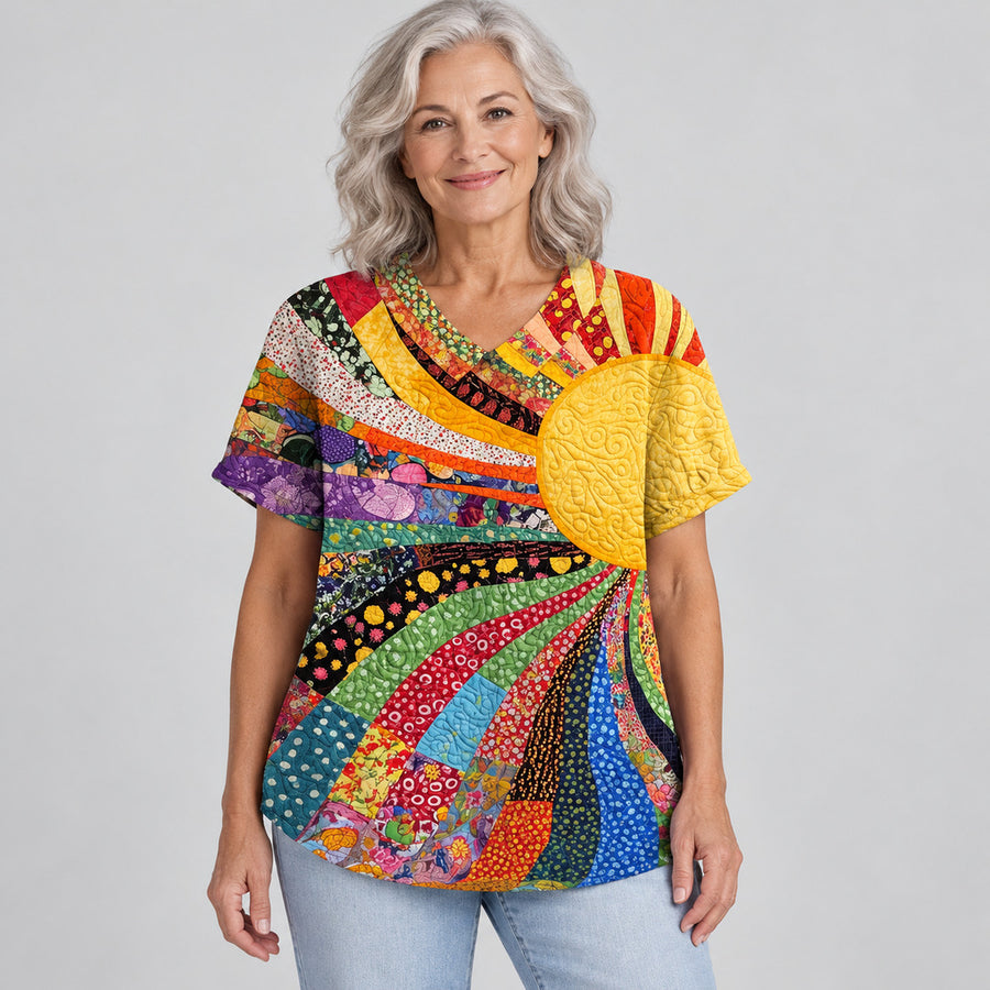 Elle - Sunburst Patchwork Shirt